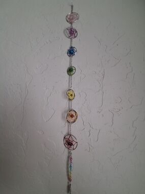 Handcrafted Chakra Dreamcatcher Wall Hanging- Multicolor